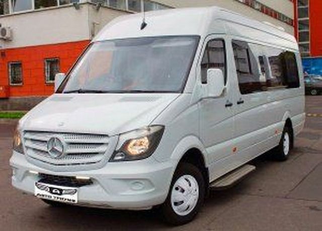 Аренда Заказ белого микроавтобуса merсedes-benz sprinter с водителем с водителем, фото