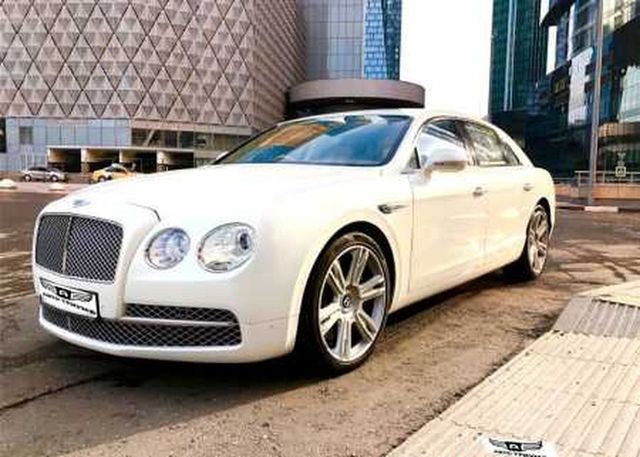 Белый bentley flying spur с водителем