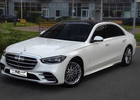 Аренда аренда белого седана mercedes-benz s223 на свадьбу на свадьбу, фото