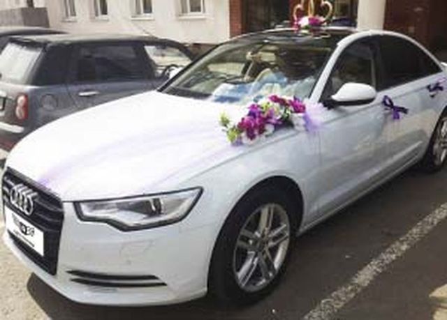 Аренда аренда белого седана audi a6 на свадьбу на свадьбу, фото