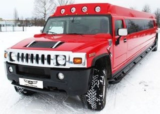 Аренда аренда красного лимузина hummer h2 на свадьбу на свадьбу, фото
